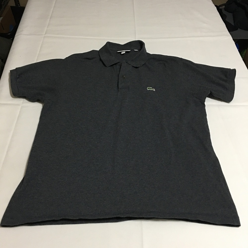 Lacoste Polo Shirt Mens XL Gray Short Sleeve Classic Fit Golf Preppy